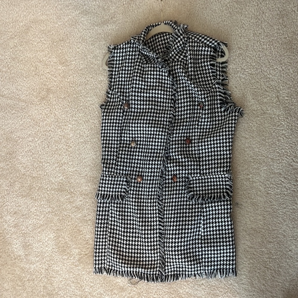 Black & White Tweed Like Jacket Dress